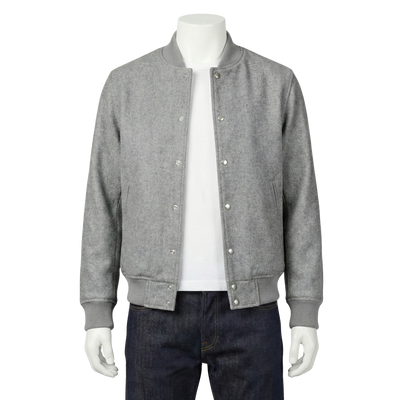 Bomber Varsity Grey Bomber Jacket wholesale apparel product image