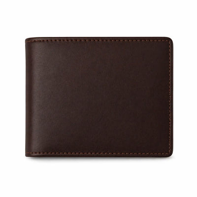Brown leather wallet on a white background