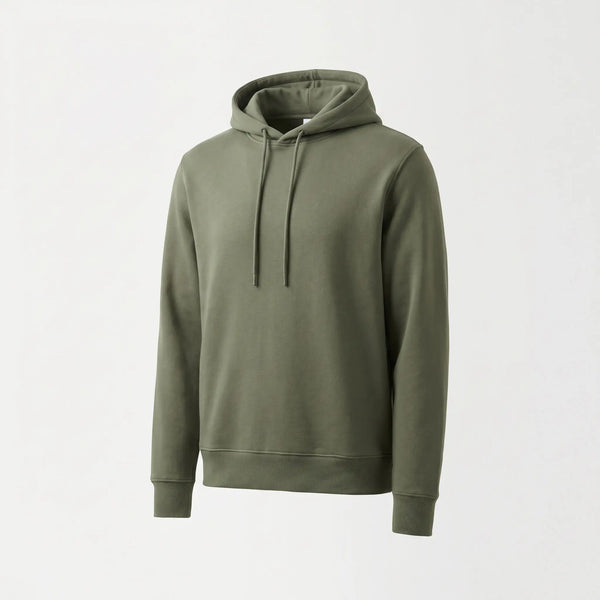 Green hoodie on a light gray background