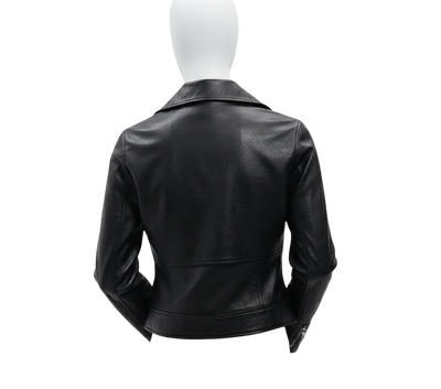 Premium Leather Biker Jacket – Slim Fit Architect Design back view private label apparel