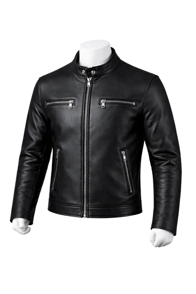 Premium Men's Café Racer Leather Jacket – Modern Biker Style wholesale apparel product image
