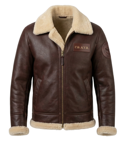 Custom Premium Shearling Aviator Leather Jacket – Classic Pilot Style manufacturing and bulk supply by DenimByte