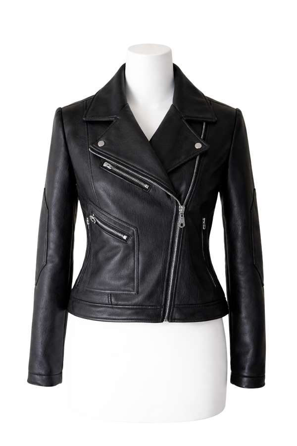 Custom Women’s Biker Leather Jacket manufacturing and bulk supply by DenimByte