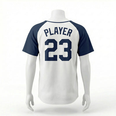 Baseball Button Jersey back view private label apparel