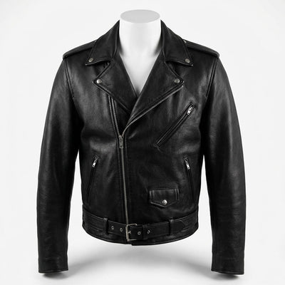 Double Rider Leather Jacket front view custom manufacturing