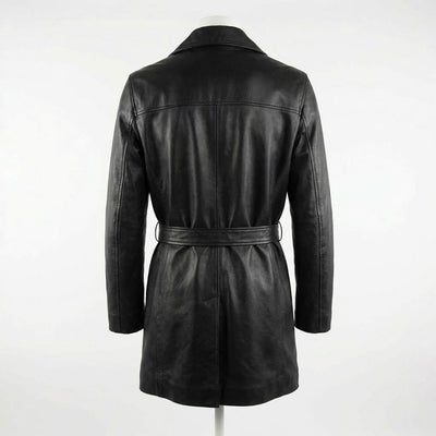 Leather Trench Coat back view private label apparel