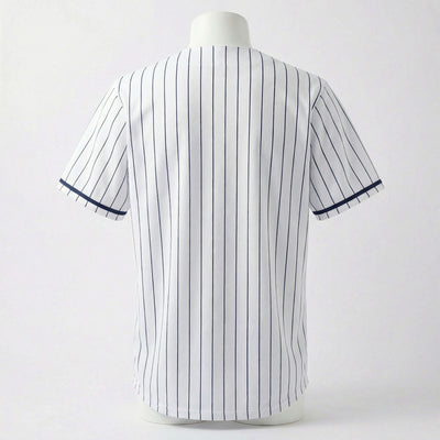 Pinstripe Baseball Jersey back view private label apparel