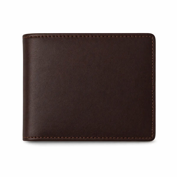 Brown leather wallet on a white background