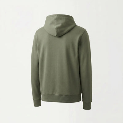 Green hoodie shown from the back on a light gray background