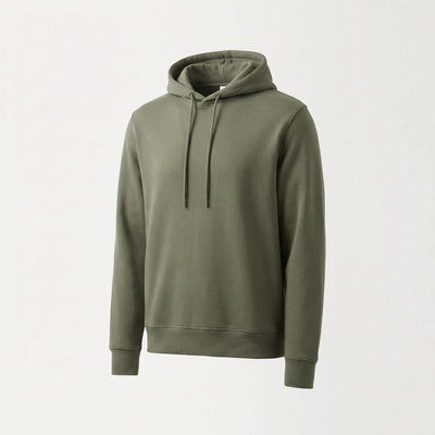 Green hoodie on a light gray background