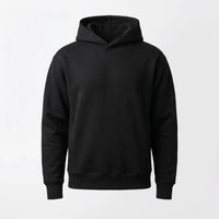 Black hoodie on a light gray background