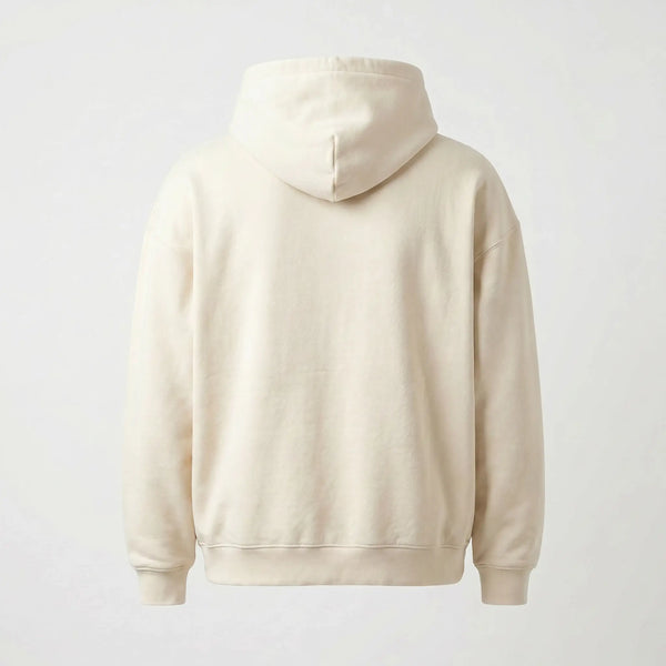 Beige hoodie on a light gray background
