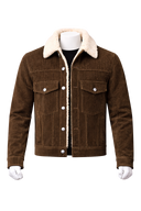 Men’s Corduroy Trucker Jacket with Sherpa Collar wholesale apparel product image