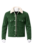Men’s Corduroy Trucker Jacket with Sherpa Collar wholesale apparel product image
