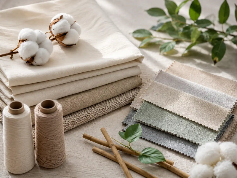 Sustainable fabric rolls in a workshop