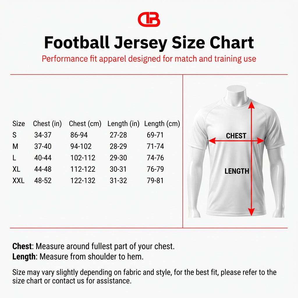 Size Guide for Fußball-Trainingsshirt