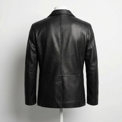 Leather Blazer Jacket back view private label apparel
