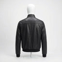 Leather Harrington Jacket back view private label apparel