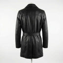 Leather Trench Coat back view private label apparel