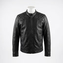 Quilted Leather Jacket front view custom manufacturing