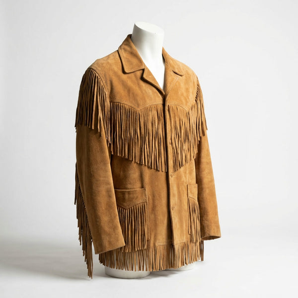 Western Fringe Leather Jacket front view custom manufacturing