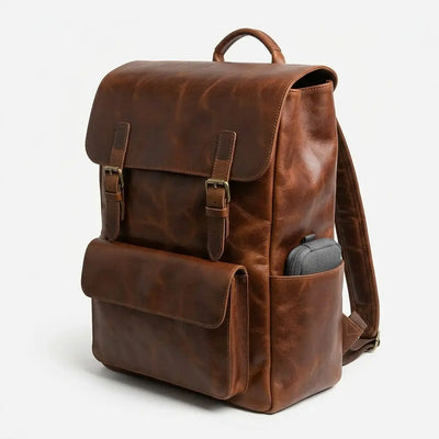 Vintage Leather Backpack – Brown